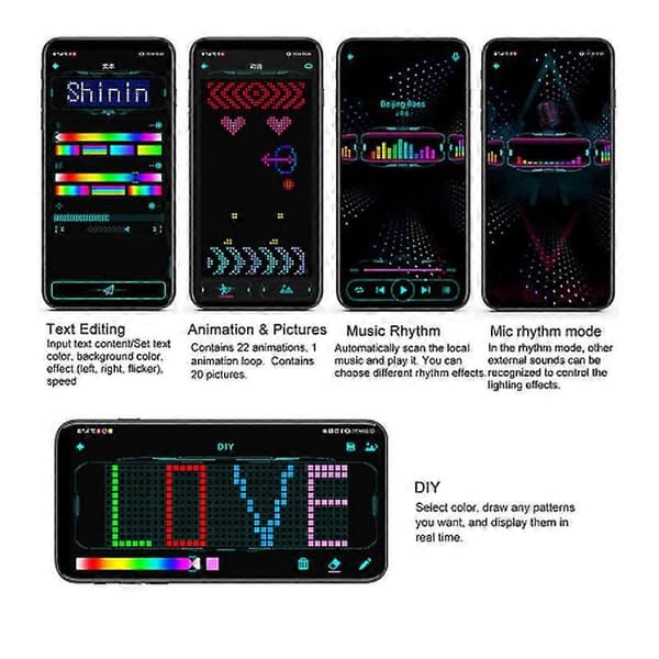 Led-lasit Bluetooth-valolasit Futuristiset elektroniset visiirivalolasit