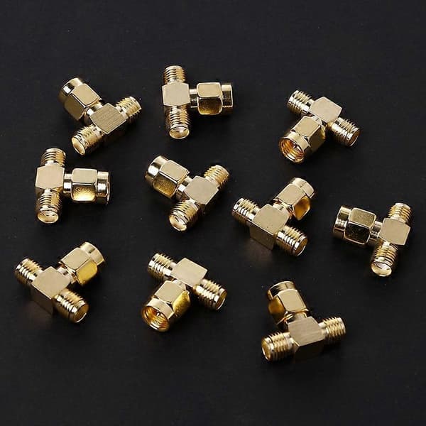 10 STK 3-vejs splitter SMA han til to SMA hun Triple T RF-adapterstik – ls