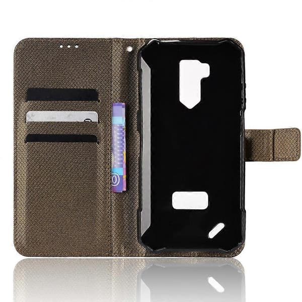 For Ulefone Armor X9 Diamanttekstur Skinntelefonveske Brown