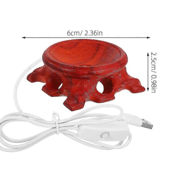 LED-lysbase i tre for krystallkule, 2 stk. med varmt lys