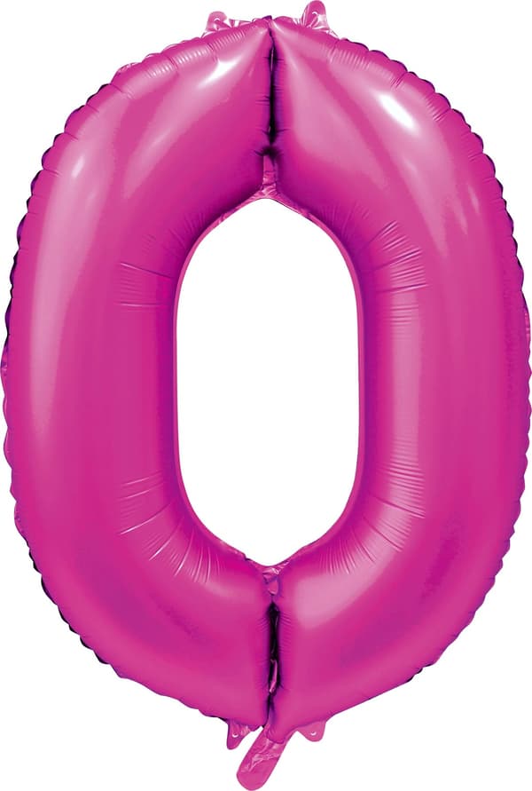 Ballong Siffra 0 Rosa 86 cm Rosa pink