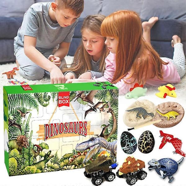 Julekalender 2022, Unik Stil Dinosaur Leketøy Jule Nedtelling Overraskelsesgave til Barn Gutter og Jenter