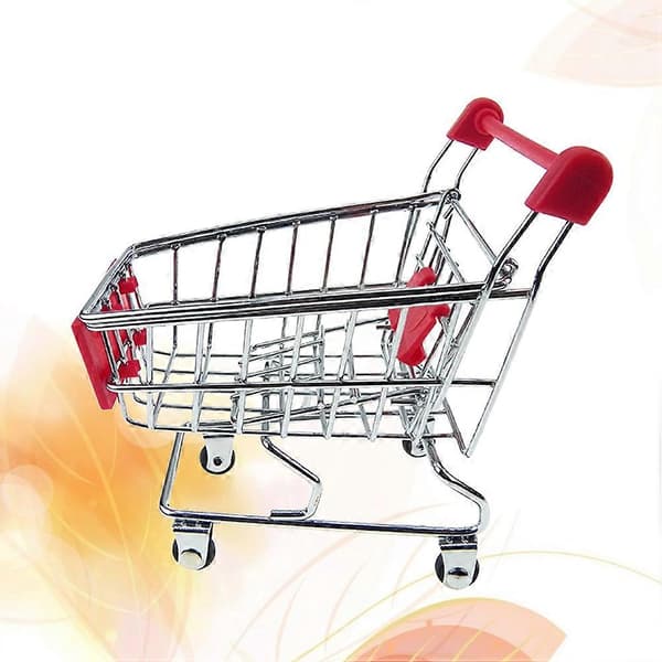 Mini Indkøbsvogn Børn Legetøj Metal Makeup Opbevaring Indkøbsvogn Trolley med Galvanisering (Tilfældig Farve)