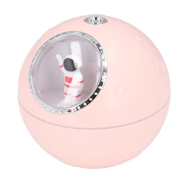 Rumkapsel Luftfugter 2 Gear Justerbar 300ml Stille Sød Astronaut Luftfugter med Diffuser og Natlys Pink