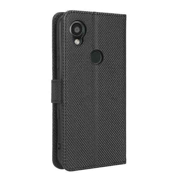 Til Kyocera Digno SX3 KYG02 Diamanttekstur Læder Telefoncover Black