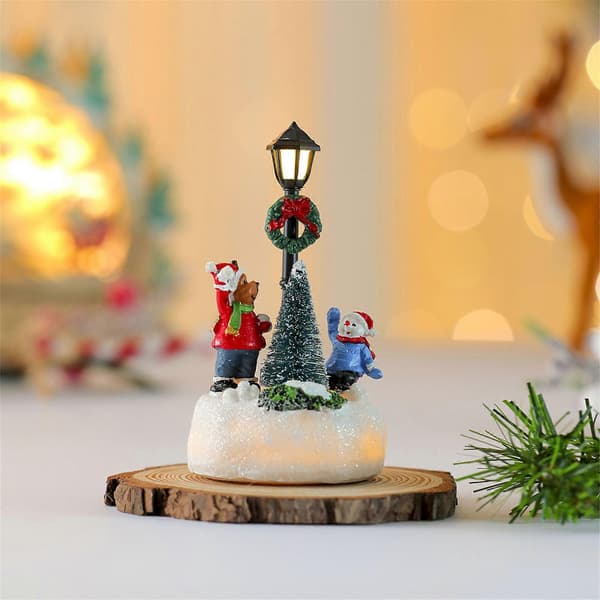 Juletre Lampe Lys opp LED Gatelykt Julepynt for Veranda og Hage Hjemmefest Dekorasjon C