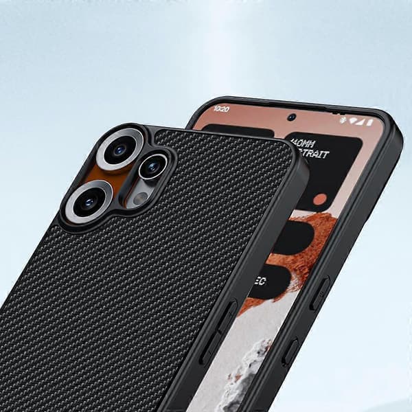 Ultratunt telefonfodral med kolfibertextur Black For Nothing CMF Phone 2 Pro