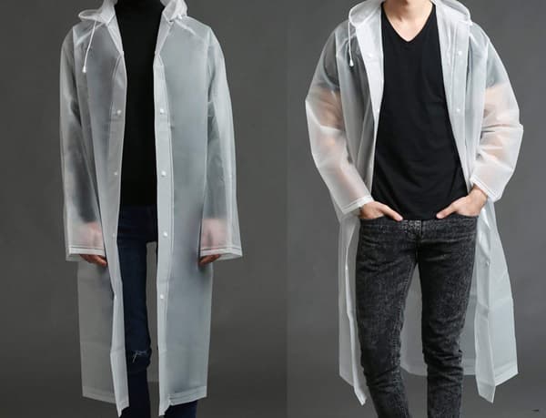Klar EVA Regnfrakk Dame Vanntett Regn Ponchoer Langt Regntøy