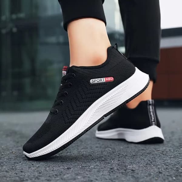 Åndbare Herre Vævede Sneakers Sportssko Grå Grey 42
