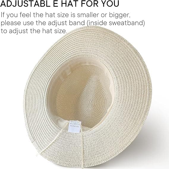 Dame Panama Bredskygget Strå Roll Up Bælte Spænde Fedora Strandhat