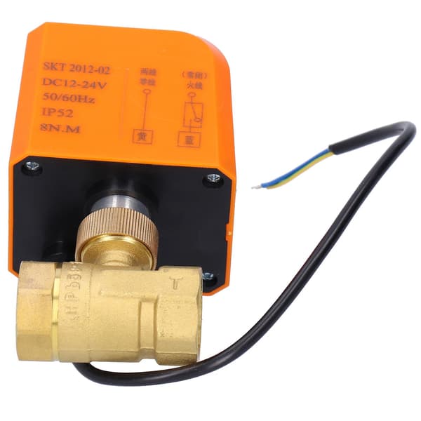 DN20 Professionel 2-vejs elektrisk kugleventil DC12/24V 2-leder messingkugleventil tilbehør