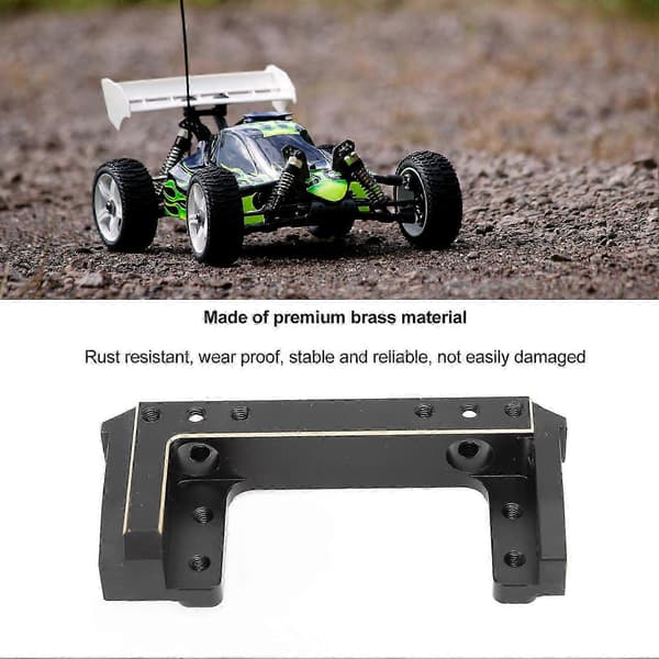 RC Crawler Front Bumper Mount Messingstativ til SCX10 II - Sort