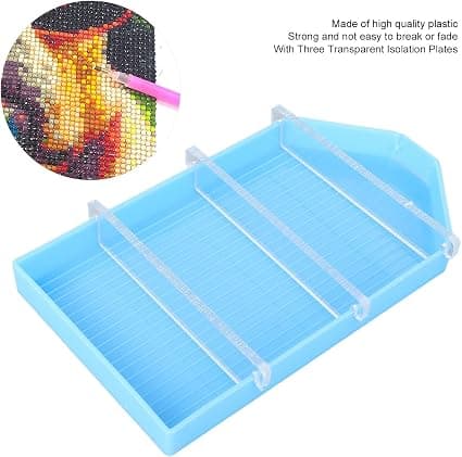 Blå Perlesorteringsbrett Sett Organizer Diamantmaling