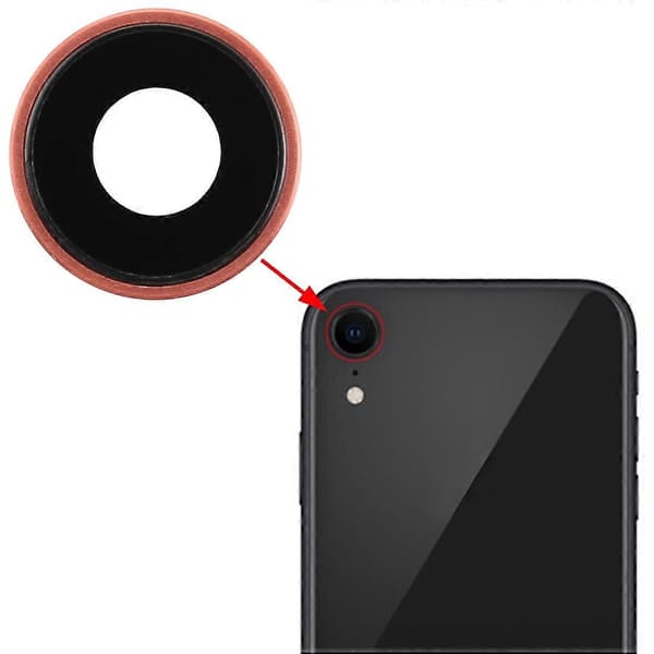 Bakre kameraramme med linsedeksel til iPhone XR Rose Gold