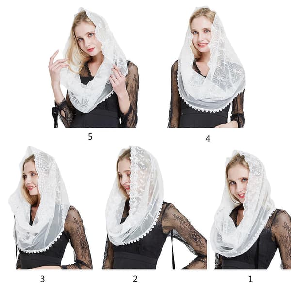 Mantilla-huntu katolisen kirkon huntu kirkon messuhuntu päähine latinalaisen messun kappelihuntu messuhuntu kirjontapitsihuntu 3