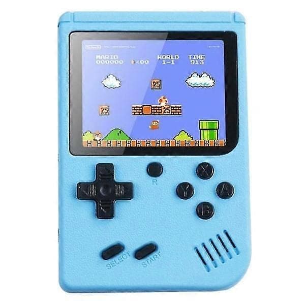 Inbyggd 500 Klassiska Spel Retro Videospelskonsol Barnpresent blå