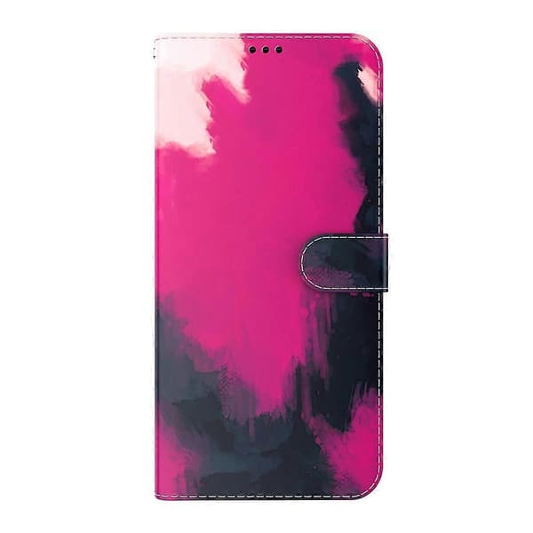För Honor X5 Akvarellmönster Flip Läder Telefonfodral Berry