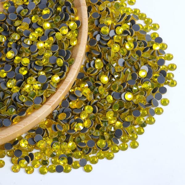 1600 kpl Hotfix sitruunankeltaisia strasseja askarteluun, SS20 (4,6-4,8 mm) sitruunankeltainen Lemon Yellow SS20