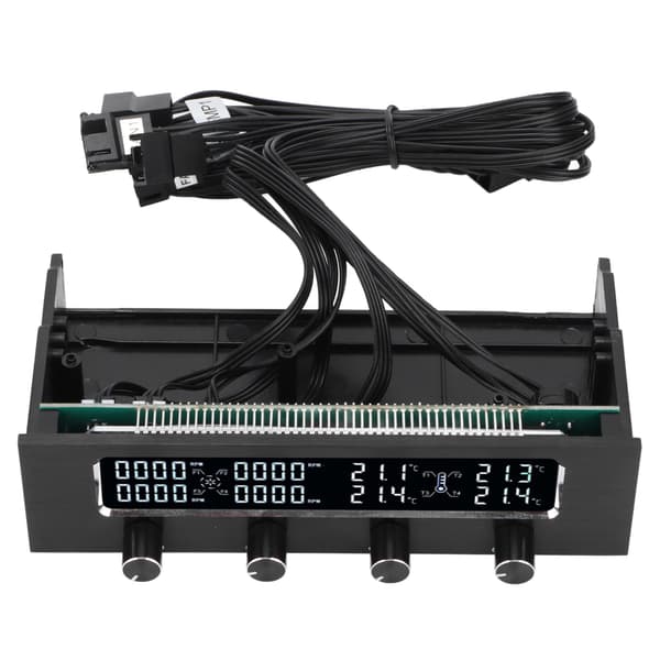 PC Fläktkontroller Justerbar Hastighet LCD-Display Temperaturkontroll med Skruvar Dekaler för Grafikkorts CPU-kylning