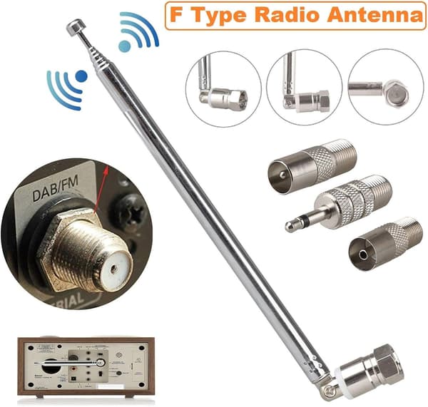 FM-radioantenne 76 cm adapter til hjemmeradio stereo-modtager—ls