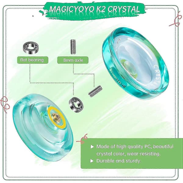 K2 Plus Crystal Responsive Jojo, dobbel jojo med erstatning ikke-responsiv for middels, grønn