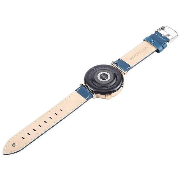 Kompatibel med Garmin Lily 2 Active / Lily 2 håndledsrem 14 mm top-lag koskind læder urrem Blue
