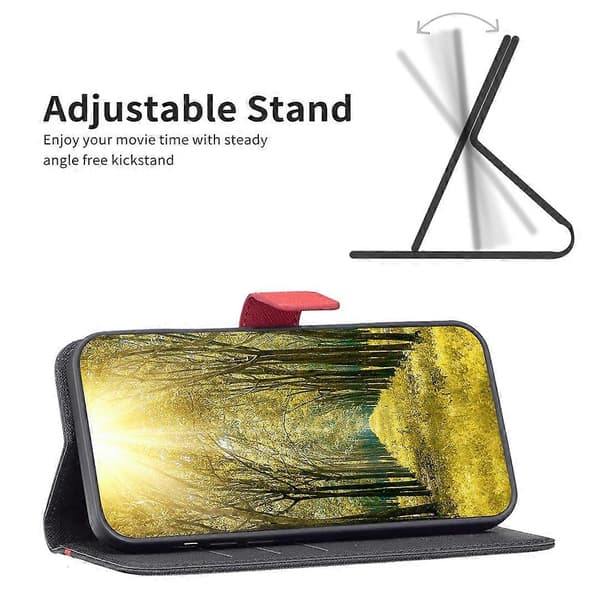 Til Nothing Phone 1 BF13 Farvematchende Kryds Tekstur Læder Telefoncover Black