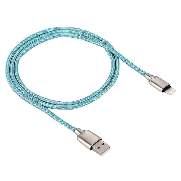 1m flettet 108 kobberkjerner 8-pinners til USB data synkroniserings- og ladekabel for iPhone, iPad Blue