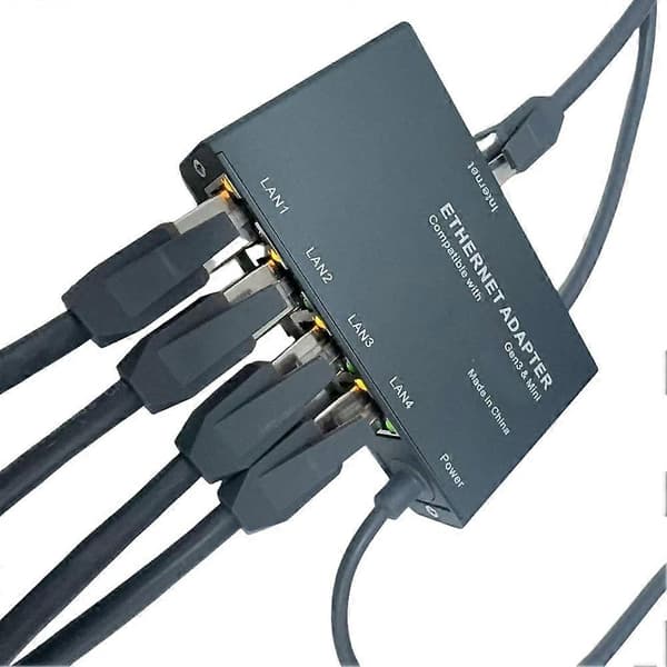 Multi-Port til Starlink Gen 3 Ethernet-adapter til kablede eksterne netværk, 4-ports Ethernet-adapter, 0,5 m længde