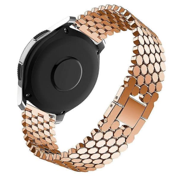 xDfind Fish Scale Texture Metal Watch Band Rose Gold 22mm