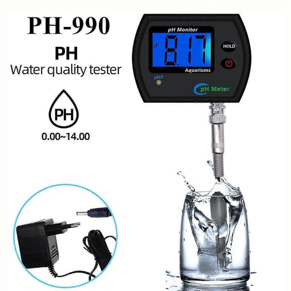 Ph-990 Nøjagtig Ph-måler til Akvarium Multi-parameter Vandkvalitetsmonitor Online Ph-monitor US Pl—ls