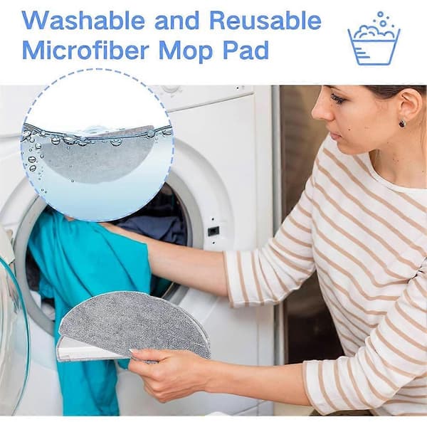 6-pak mikrofiber moppeklude til M5 / M5+ / L5 / L5+ robotstøvsuger, genanvendelige moppeklude