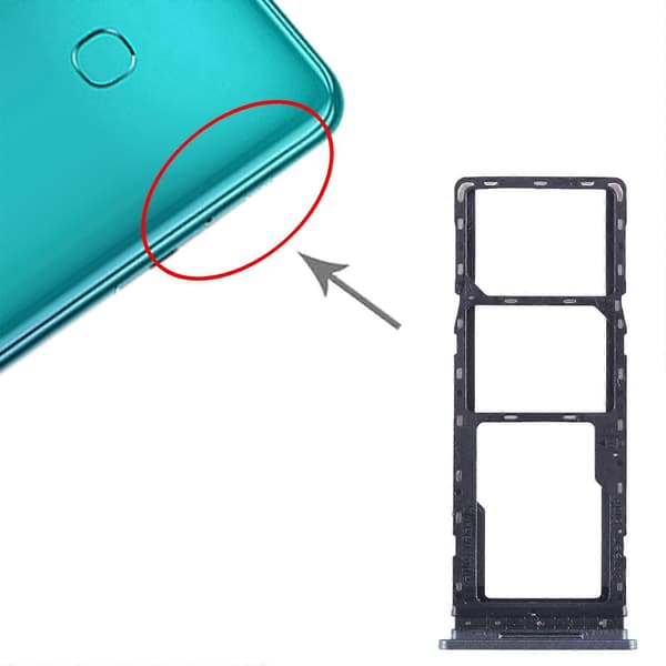 For Tecno Spark Go 2022 SIM-kortskuff + Micro SD-kortskuff Dark Blue