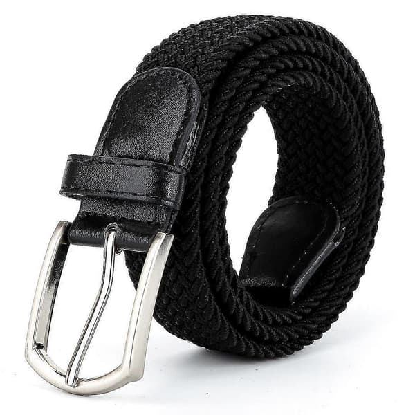 Bælte Stretch Flettet Golfbælte Mænds Casual Vævet Elastisk Bælte black