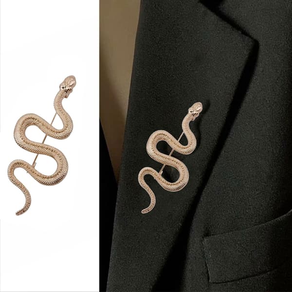Slangebroche Penannular Broche Til Kvinder Mænd Kostume Tilbehør Guld Sølv—ls Silver