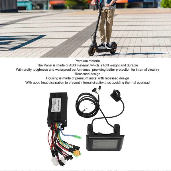 Elcykelmotorstyresæt 26A DC 24V 36V 48V Varmeafledende LCD-displaypanel Børsteløs controller Kompatibel med cykel YMQX)