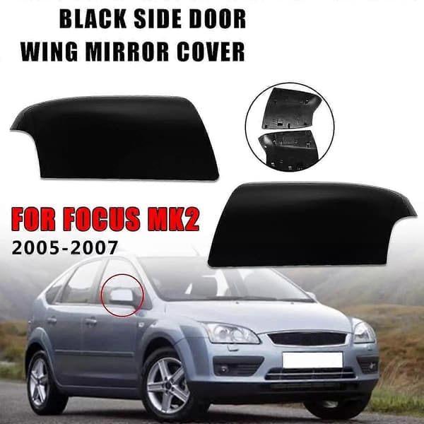 Blank Sort Bil Bakspejl Cover Trim Side Wing Case Til Focus Mk2 2005 2006 2007 Venstre—ls