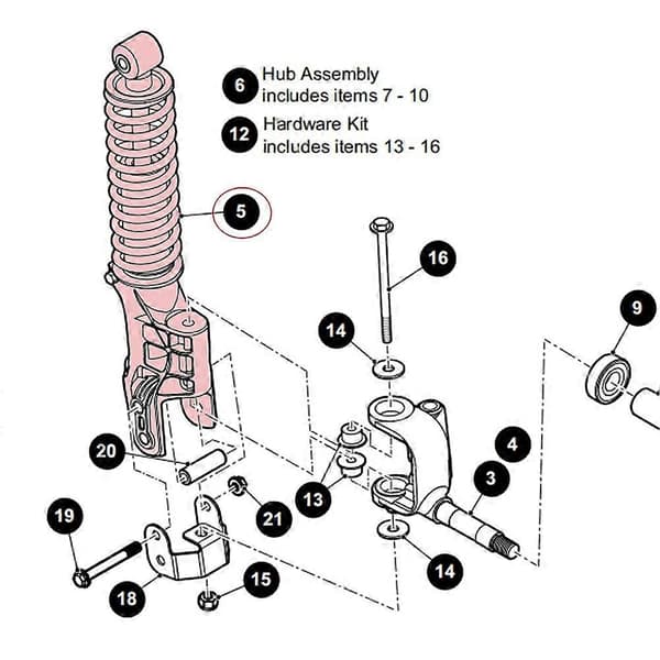 10005649 for EZGO RXV Golf Cart Front Shock Absorber Assembly Støtdemper Tilbehør—ls