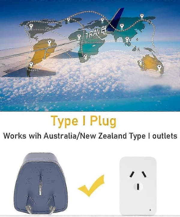 3-pack Australien Nya Zeeland Reseadapter - Typ I-kontakt