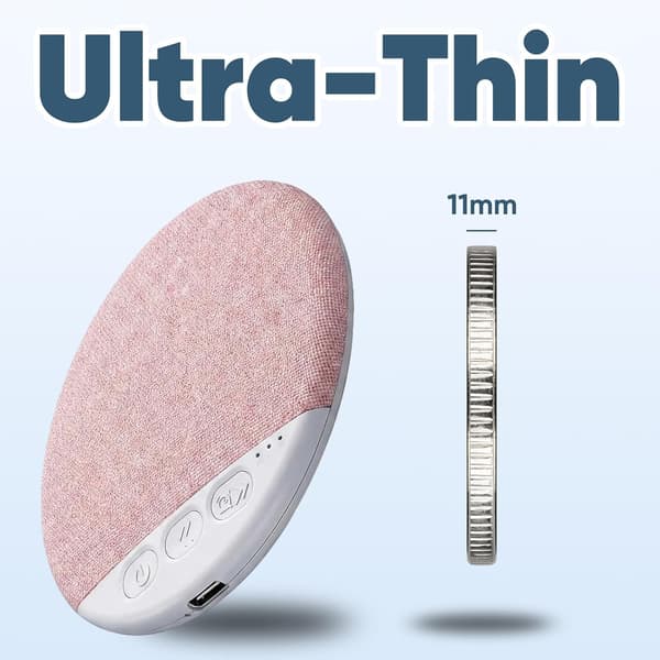 Sovkuddehögtalare, 2026 Bluetooth-kuddehögtalare med vitt brus-timer Trådlöst sömnstöd med stereobas Privata sömnlurar (rosa) pink