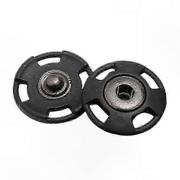 Genomskinliga tryckknappar 25 mm, set om 10 Black