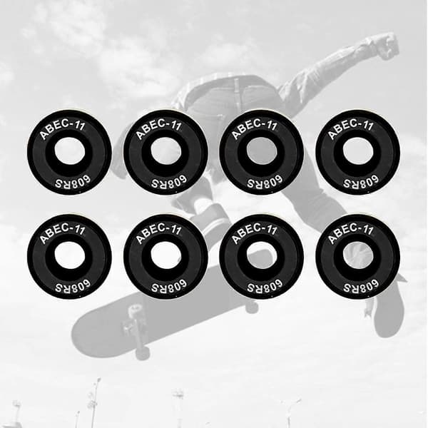 608RS ABEC-11 Skateboard Longboard Lejer Sort