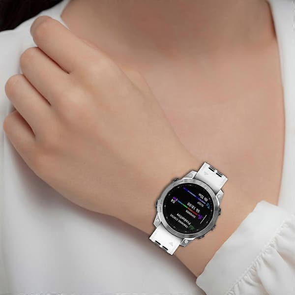 Armbånd til Fenix 7S/7S Solar/5S Plus Instinct 2S Dual Colors Rem Bælte—ls Blå gul