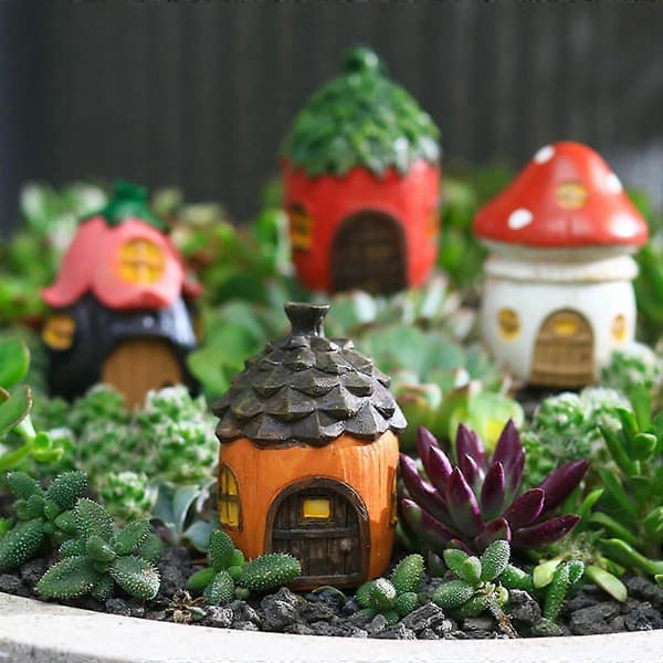 Miniature Havehytte Hus Harpiks Indretningssæt—ls Small Pine Cone Room