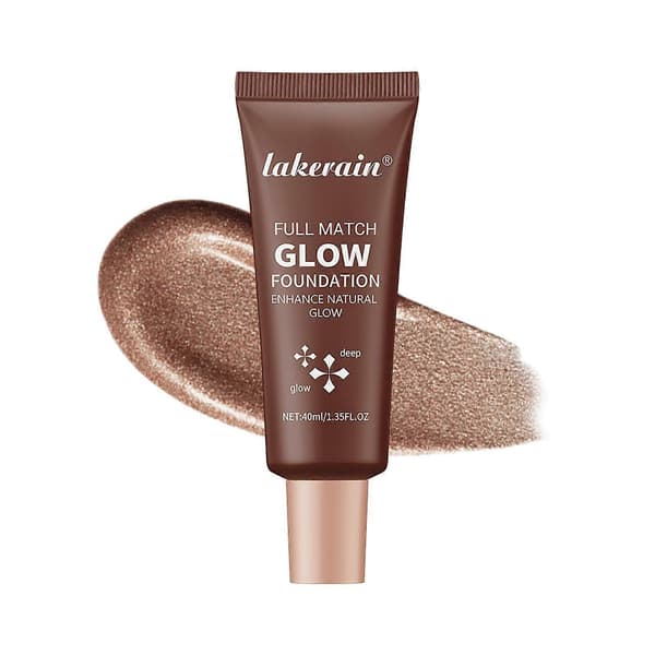 LongLasting Matte Glow Liquid Foundation #4, Lätt Full Täckning Ansiktsmakeup—ls