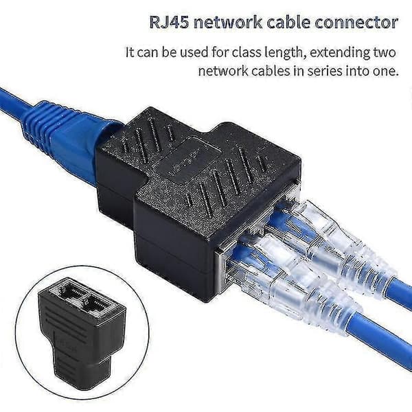 Ethernet Splitter 1 til 2 veje Dobbelt hunport Abs Stabil transmission Rj45 Lan-adapter til computer – ls