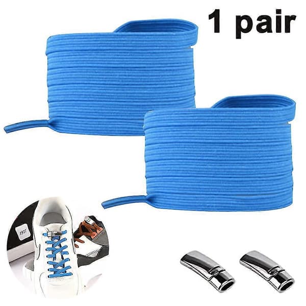 1 par elastiske snørebånd uden binding, med magnetisk snørebåndslås - One Size passer til alle børn og voksne (multi valgfri) [ls] Light blue