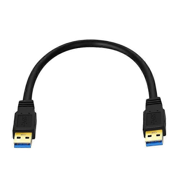 USB 3.0 uros-uros-kaksoispääte-USB-kaapeli Black 0.6m