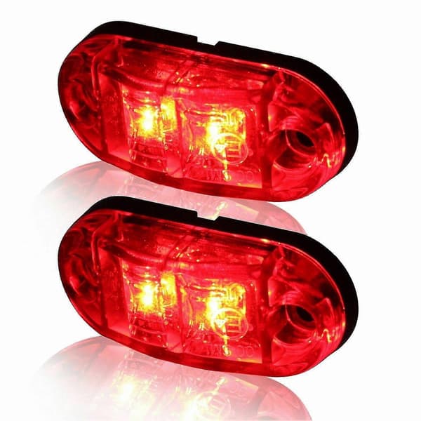 5x rav + 5x rød LED bil lastebil tilhenger bobil oval 2,5 tommer sidemarkeringslys – LS