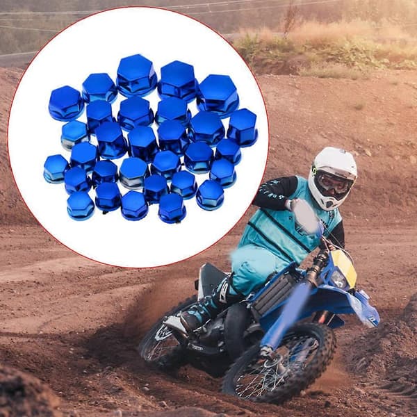 30 st motorcykelskruv dekorativt lock skruvmutterlock skruvplastskydd—ls Blue